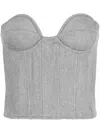Rokh Sweetheart Wool Bustier Top In Grey
