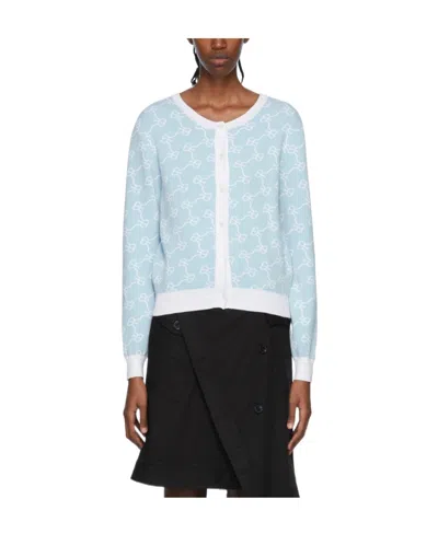 Rokh Round-neck Knitted Cardigan In White