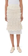 Rokh Scrunched Chiffon Skirt In White