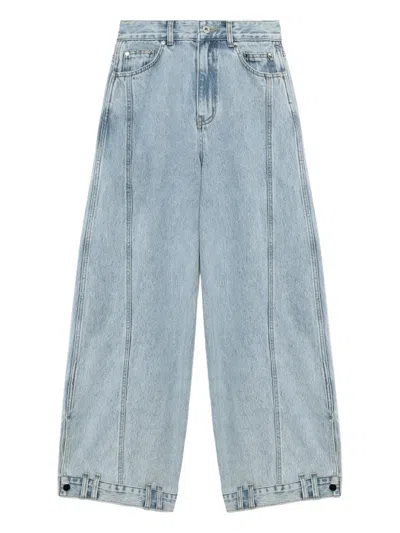Rokh Seam-embellished Jeans In 蓝色
