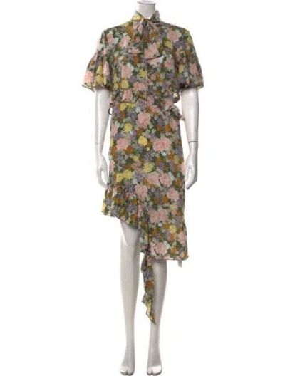 Pre-owned Rokh Silk Mini Dress In Green