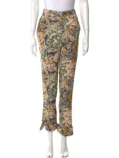 Pre-owned Rokh Silk Skinny Leg Pants In Multi