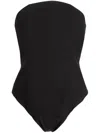 Rokh Convex-shaped Strapless Corset Bodysuit In Schwarz