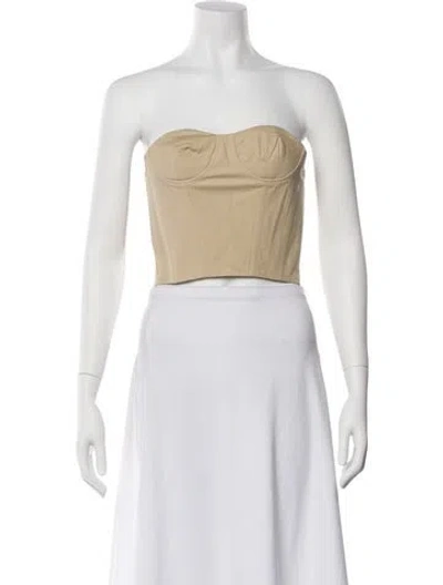 Pre-owned Rokh Strapless Crop Top In Black