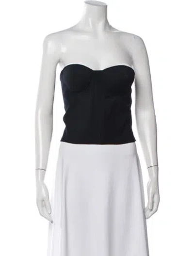 Pre-owned Rokh Strapless Top In Black