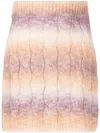 Rokh Striped Cable-knit Mini Skirt In Purple