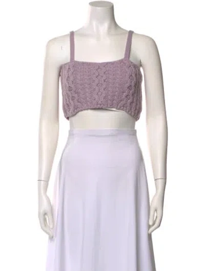 Pre-owned Rokh Striped Square Neckline Crop Top In Brown