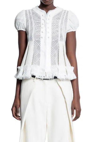 Rokh Bluse Mit Spitze In White