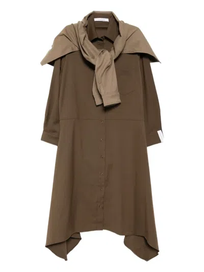Rokh Tie Dress In Brown