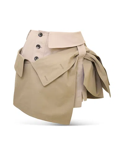 Rokh Trench Element Layered Skirt In Neutral