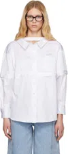 Rokh White Multi Button Broken Shirt In Pm 01white