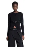 Rokh Multi Button Crewneck Cardigan Sweater In Black