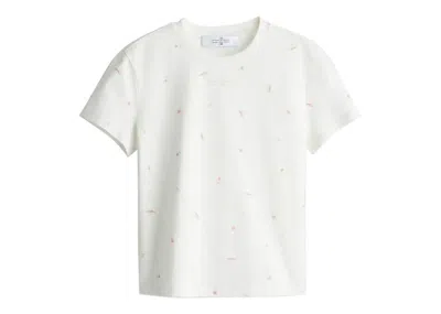 Pre-owned Rokh Women's  H&m Fitted Printed T-shirt In White/floral