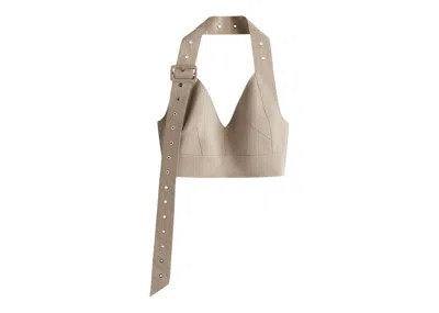 Pre-owned Rokh Women's  H&m Twill Bra Top In Greige
