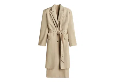 Pre-owned Rokh Women's  H&m Woolblend Doublelayered Coat In Beige