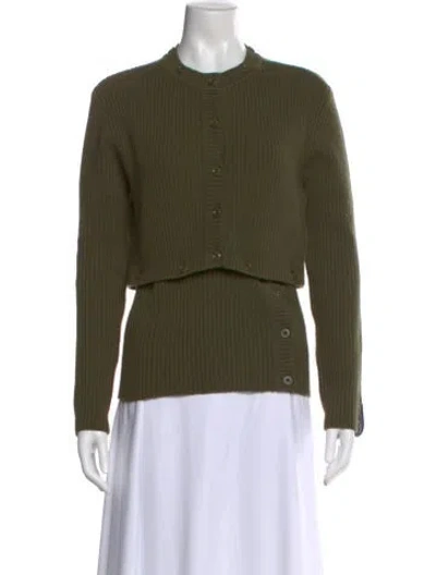 Pre-owned Rokh Wool Crew Neck Sweater In Green