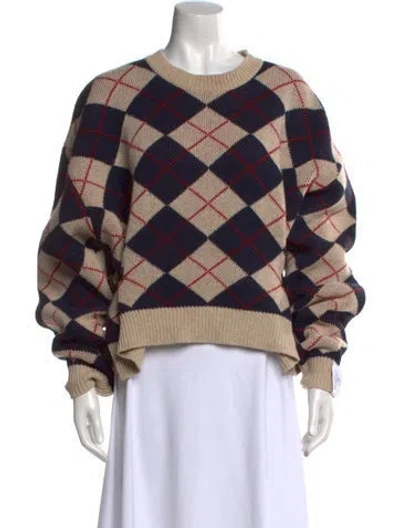 Pre-owned Rokh Wool Printed Sweater In Neutral