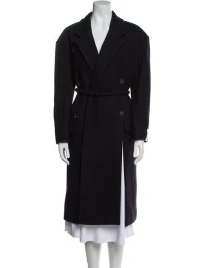 Pre-owned Rokh Wool Trench Coat W/ Tags In Black