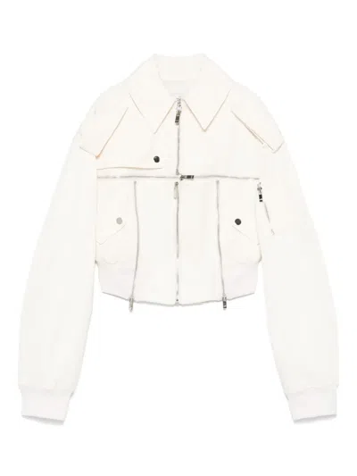 Rokh Zip-detailed Bomber Jacket In Neutrals
