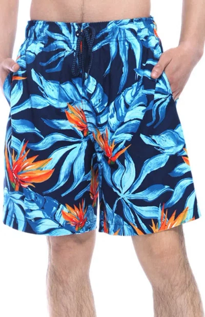 Rokka&rolla All-day Comfort Mesh-lined Swim Trunks In Tropical Floral