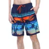 Rokka&rolla All-day Comfort Mesh-lined Swim Trunks In Tropical Palm