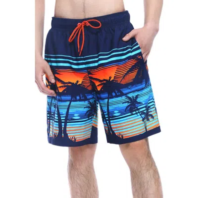 Rokka&rolla All-day Comfort Mesh-lined Swim Trunks In Tropical Palm