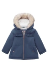 Rokka&rolla Babies'  Borg Lining Puffer Coat In Blue