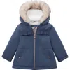 Rokka&rolla Borg Lining Puffer Coat In Blue