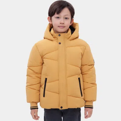 Rokka&rolla Kids' Cozy Grid Puffer Jacket In Yellow