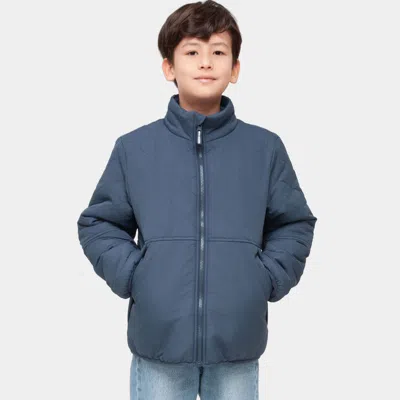 Rokka&rolla Kids' Boys' Reversible Quilted Jacket Fleece Lined Puffer Coat In Blue