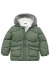 Rokka&rolla Cozy Fleece Lined Warm Winter Coat With Hood In Green