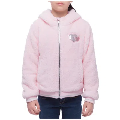 Rokka&rolla Kids' Girl's Faux Shearling Jacket Fleece Warm Coat In Pink