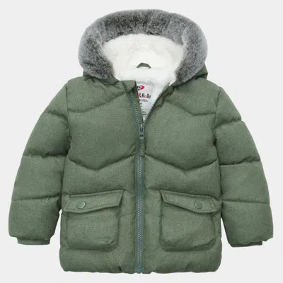 Rokka&rolla Kids' Infant Toddler Boys' Puffer Coat Baby Hooded Winter Jacket In Green