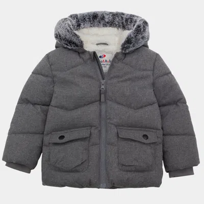 Rokka&rolla Kids' Infant Toddler Boys' Puffer Coat Baby Hooded Winter Jacket In Black