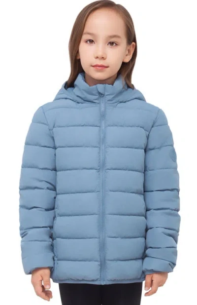 Rokka&rolla Kids' Fiona Lightweight Hooded Puffer Jacket In Blue Fog