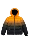Rokka&rolla Kids' Heavyweight Fleece Lined Puffer Jacket In Amber Orange