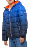 Rokka&rolla Kids' Heavyweight Fleece Lined Puffer Jacket In Blue Gradient