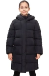 Rokka&rolla Kids' Knee Length Puffer Coat In Black