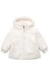 Rokka&rolla Toddler Lightweight Fleece Puffer Jacket In Ivory