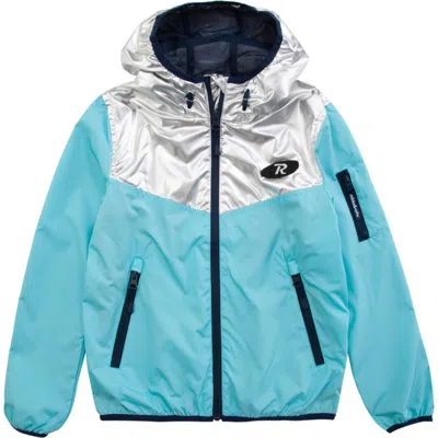 Rokka&rolla Kids' Lightweight Lined Windbreaker In Metallic Teal