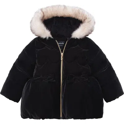 Rokka&rolla Babies'  Kids' Luxe Bow Puffer Coat In Black