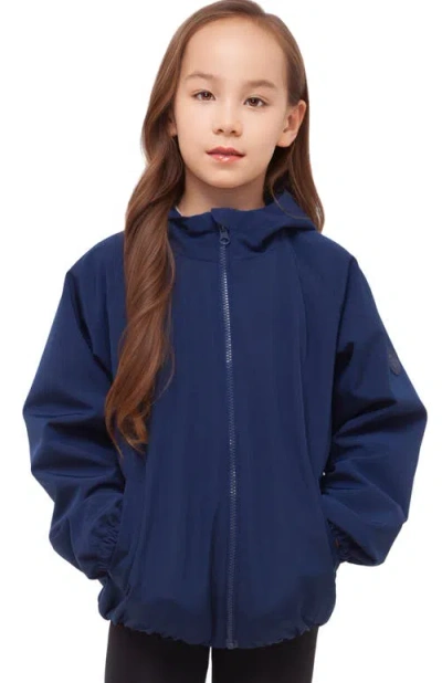 Rokka&rolla Kids' Mia Bubble Hem Fleece Lined Hooded Jacket In Blue