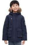 Rokka&rolla Kids' Parka Jacket With Insulated Hood In Blue