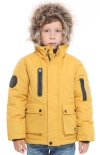 Rokka&rolla Kids' Parka Jacket With Insulated Hood In Golden Rod