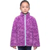 Rokka&rolla Kids' Reversible Fleece Puffer Jacket In Purple