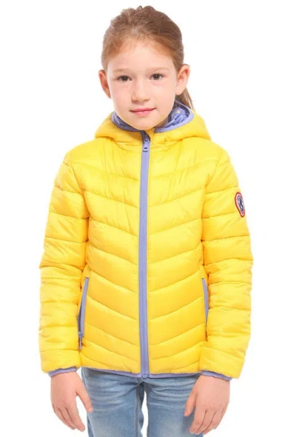 Rokka&rolla Kids' Reversible Lightweight Puffer Jacket In Gold Finch