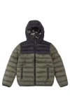Rokka&rolla Kids' Reversible Lightweight Puffer Jacket In Green Camo