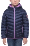 Rokka&rolla Kids' Reversible Lightweight Puffer Jacket In Navy Lavender