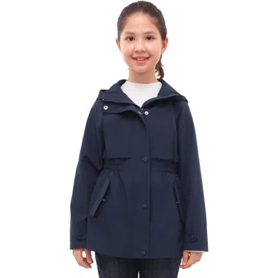 Rokka&rolla Kids' Trench Coat Hip-length Hooded Jacket In Blue