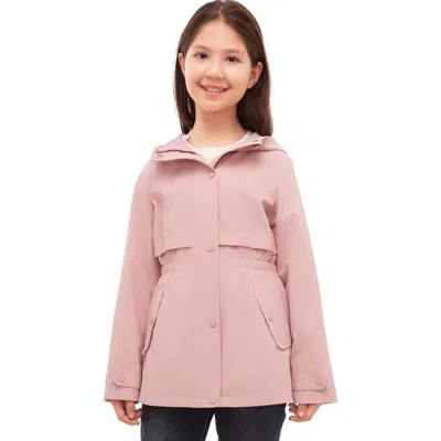Rokka&rolla Kids' Trench Coat Hip-length Hooded Jacket In Pink